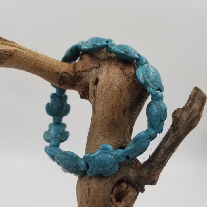 CHAKRA JEWELRY - Wholesale Beaded Bracelet - Turtle Turquoise Bracelet