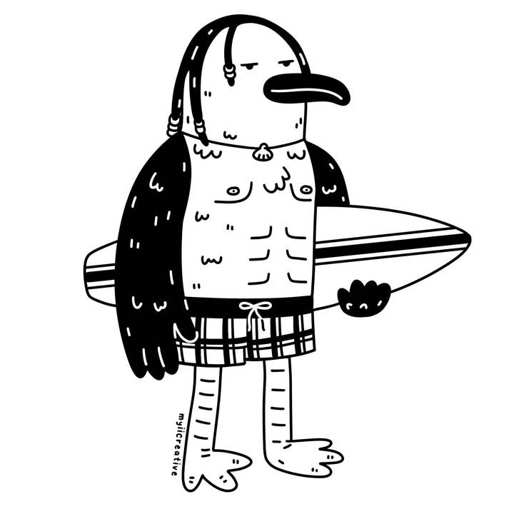 Autocollant Surf’s Up pour la vente par Myii Creative