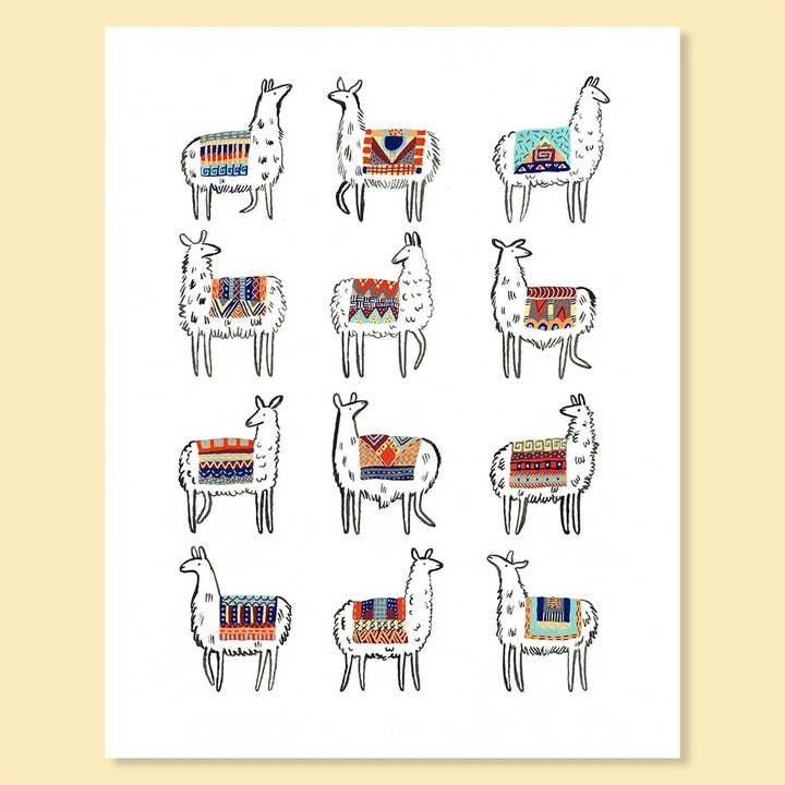 Llama-rama Print for wholesale by Party Mouse Studio