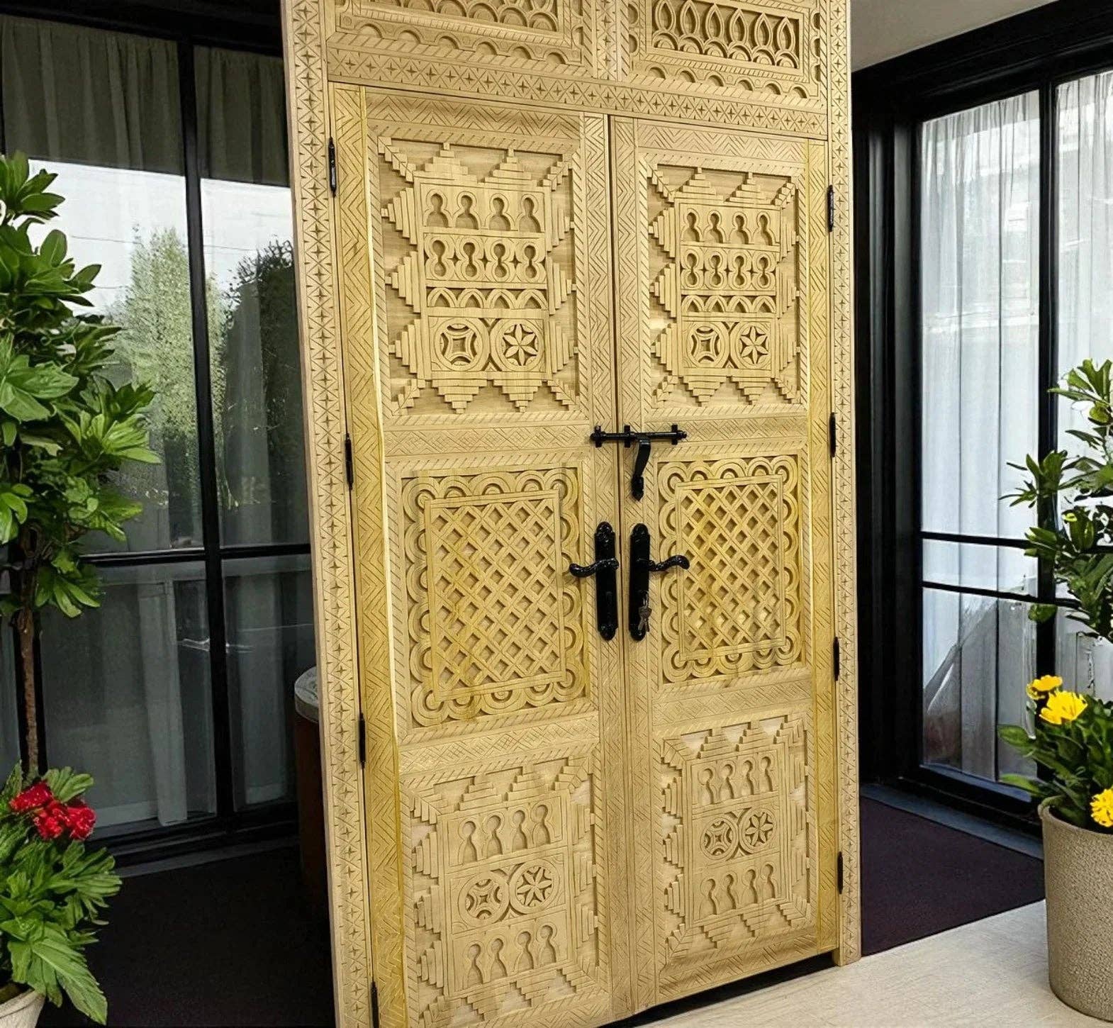 AtlasPerles - Wholesale Wall Accent - Handcrafted Moroccan Carved Doors