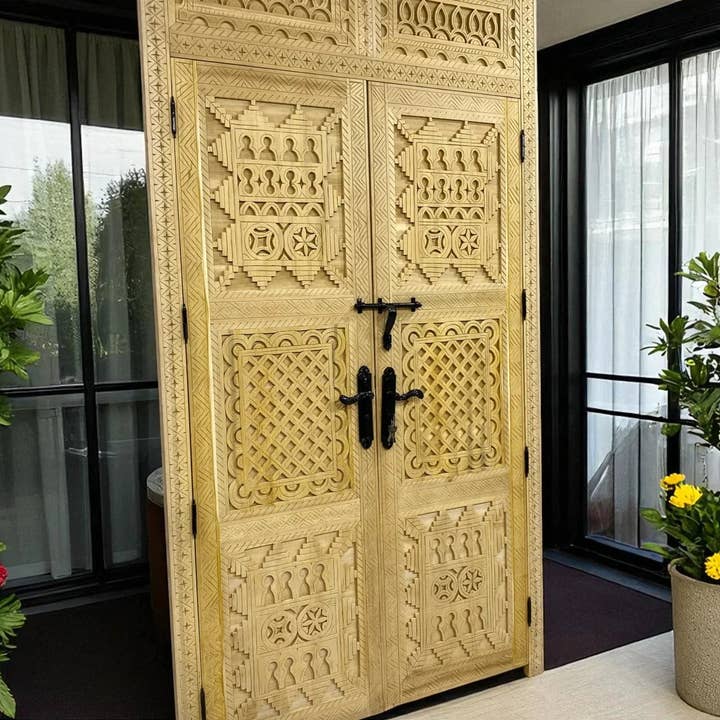Handcrafted Moroccan Carved Doors for wholesale by AtlasPerles