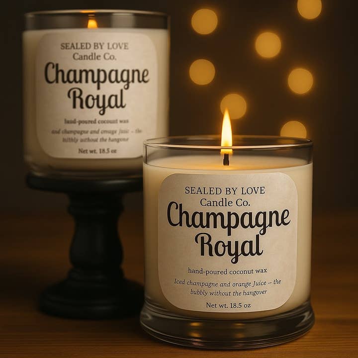 Champagne Royal Candle for wholesale by Sealed By Love Candle Co.