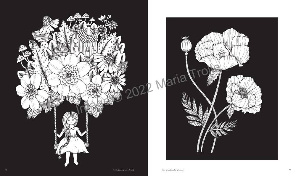 Gibbs Smith - Vente Livre de coloriage et d'activités pour adultes - Cahier de coloriage L'univers de Maria Trolle5