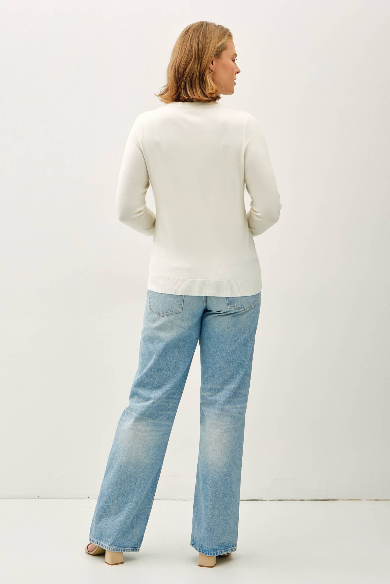 Be Cool - Vente Pull en maille – femme - PULL BASIQUE EN MAILLE DOUCE À COL ROND PLUS22