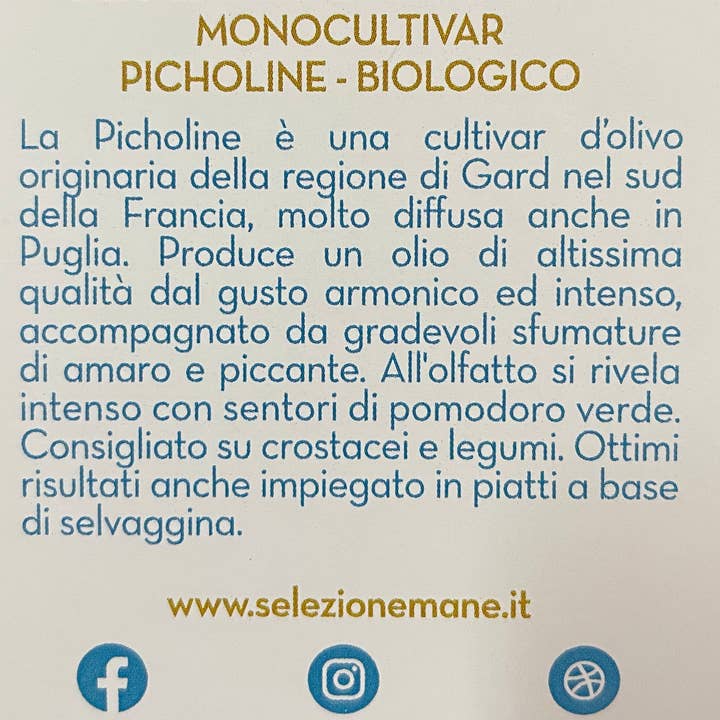 Manè - Excellence Made in Puglia - Wholesale Olive Oil - Monocultivar PICHOLINE - Olio Extra Vergine Oliva Biologico3