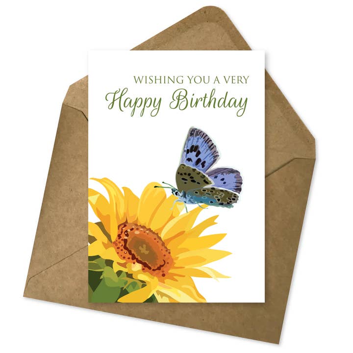 Birthday Enclosure Card | Happy Birthday Butterfly Gift Tag for wholesale by The Red Barn Press
