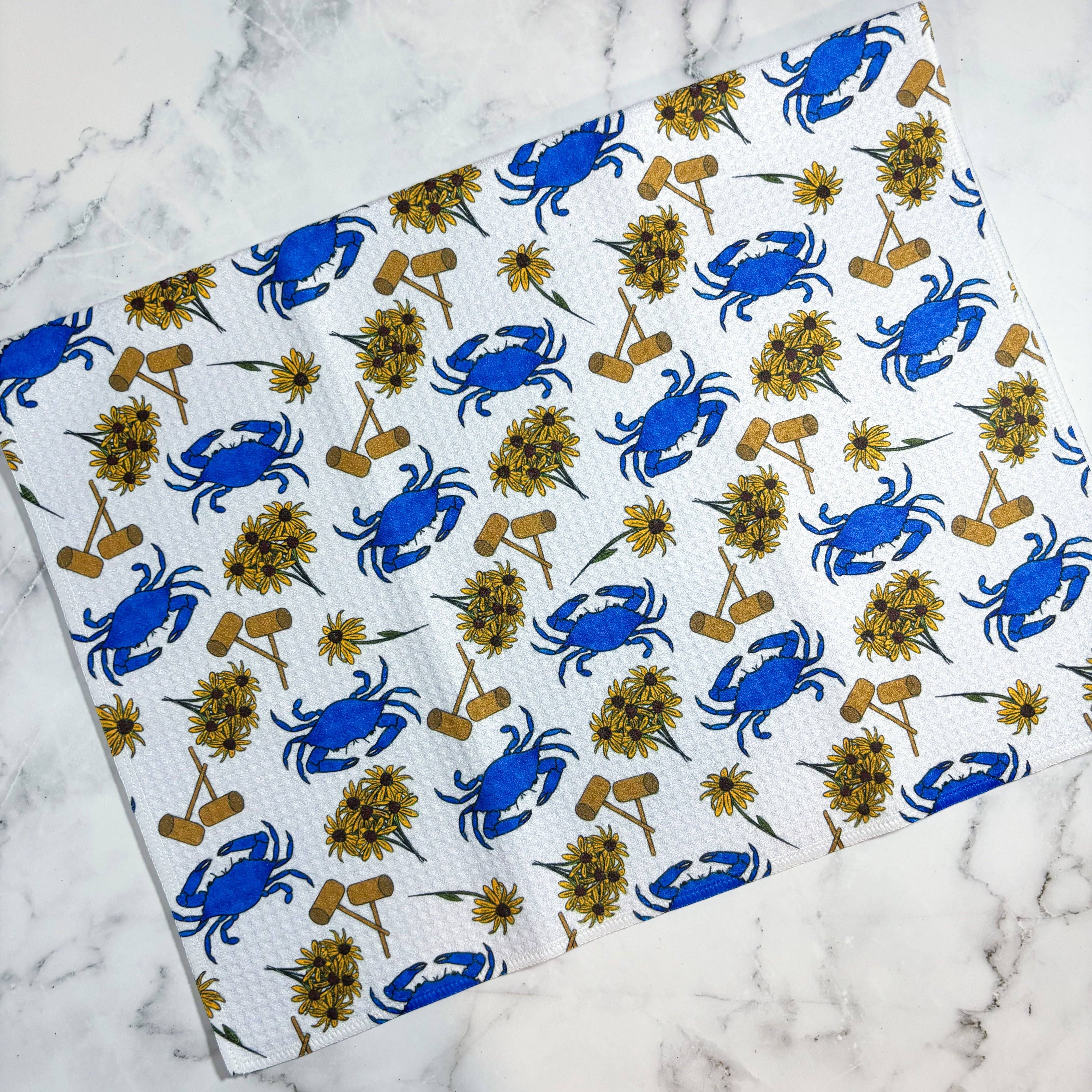 Jami Creates - Wholesale Tea Towel - Maryland Crab Feast Waffle Kitchen Dish Towel2