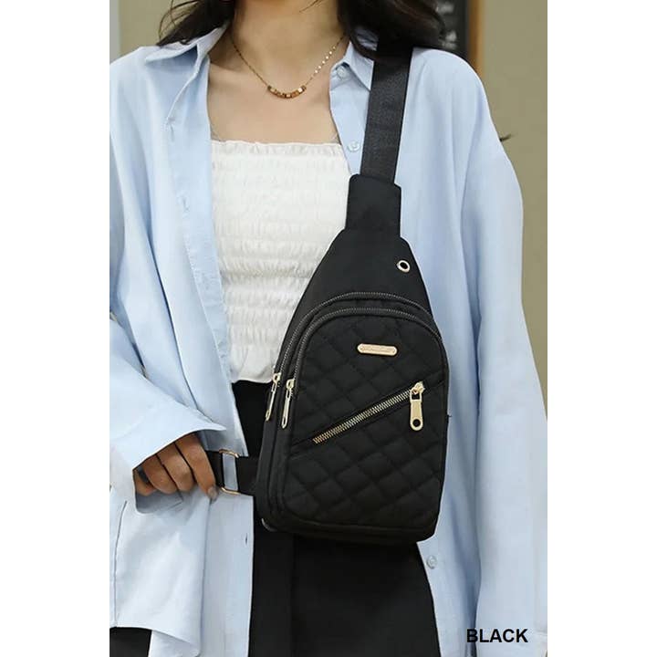 42POPS - Wholesale Crossbody Bag - Women's - ",,,..._ Quilted Multi Pocket Crossbody Sling Bag