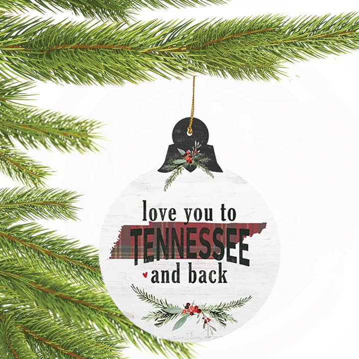 Love You to Tennessee and Back Christmas Tree Ornament for wholesale by Kindred Hearts