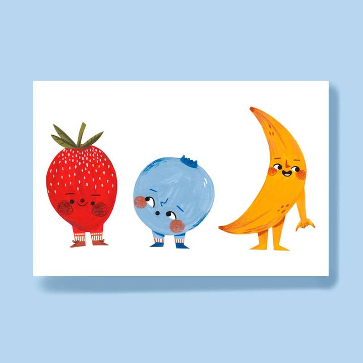 Fruktvänner konsttryck för wholesale av Veronica Porlier Illustrations