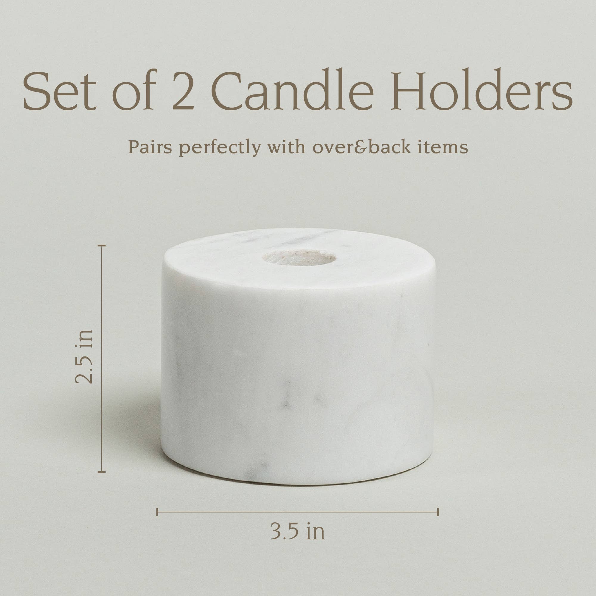 over&back - Wholesale Candle Holder - Classic Marble Candle Holders – Set of 23