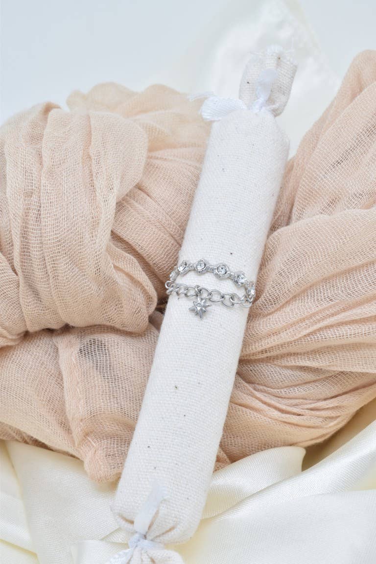 Kapyco – wholesale Band/stacked ring – North Star chain ring in stainless steel - BG3102722