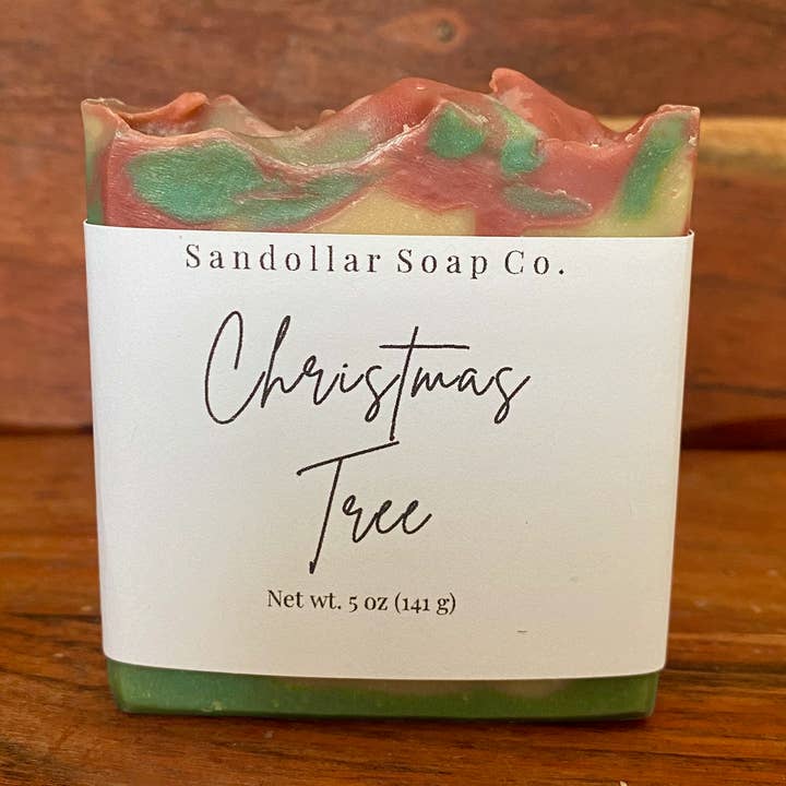 Christmas Tree Shea Butter Bar Soap for wholesale by Sandollar Soap Co.