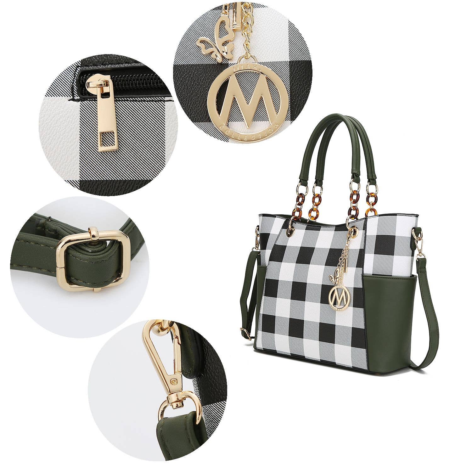 MKF Collection - Wholesale Tote Bag - Women's - MKF Mariely Checker Tote Bag & Wallet Set Women Handbag12