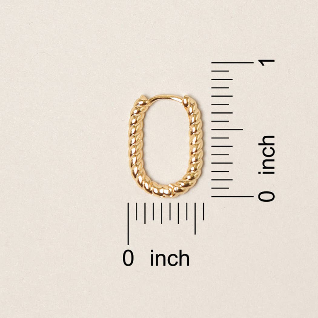 Fashion City - Wholesale Hoop Earrings - XS-14K Gold Dipped U Shaped Twist Hoop Earrings1