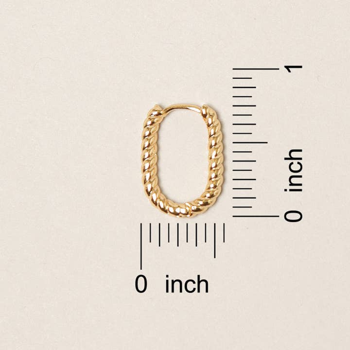 Fashion City - Wholesale Hoop Earrings - XS-14K Gold Dipped U Shaped Twist Hoop Earrings1