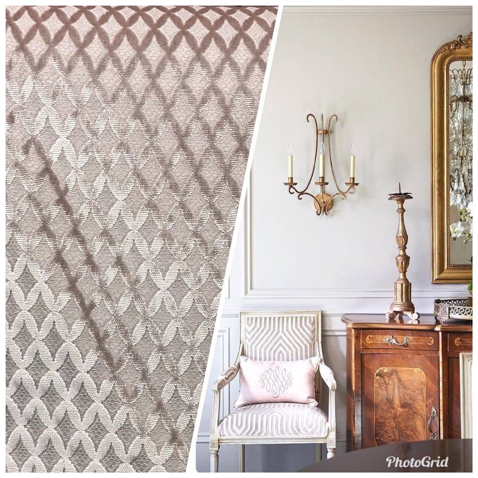 Fancy Styles Fabric - Wholesale Fabric - SWATCH- Made In Italy Designer Upholstery Burnout Chenille Velvet Fabric Pink0