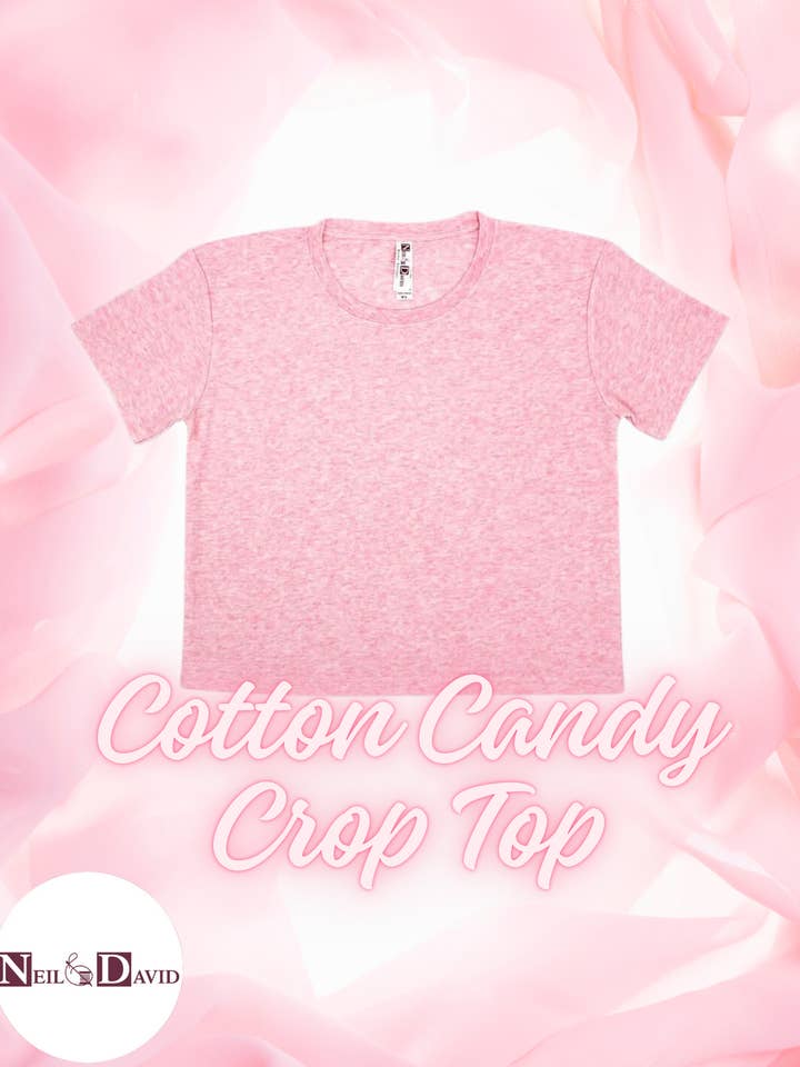 Neil & David - Wholesale Shirt – Women’s - Women Ladies Crop Top in Cotton Candy Cutesy Pink T-shirt