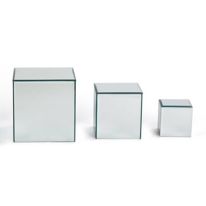 Tripar International – Engroshandel Bordpynt – Tripar International sæt med 3 kvadratiske spejlglashøjere4