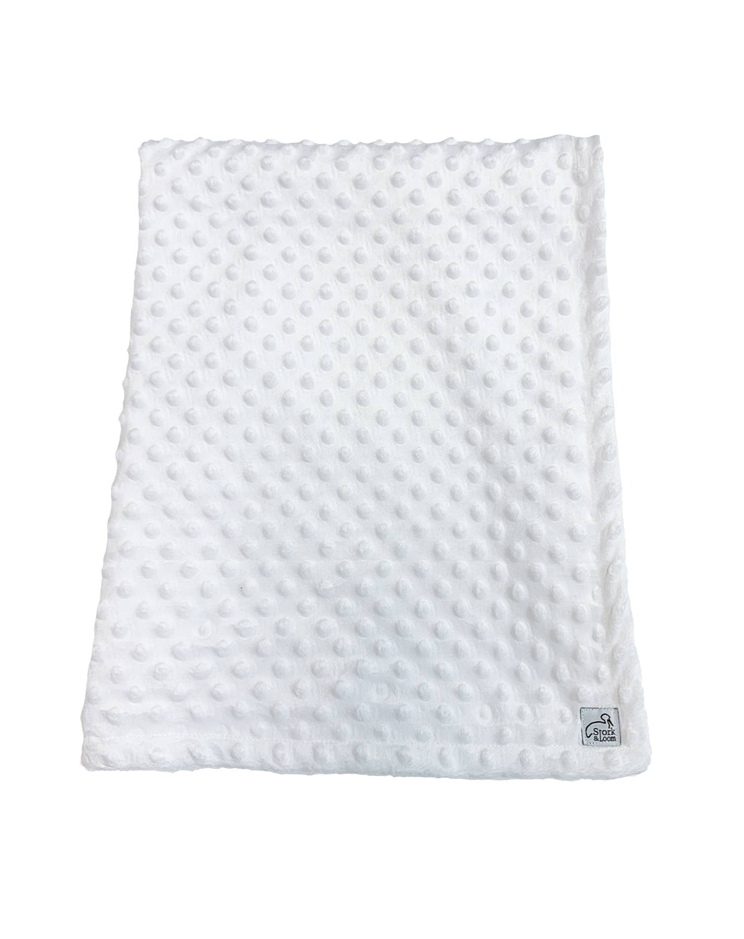 Stork and Loom - Wholesale Bedding Blanket - Kids & Baby - White Minky Dot Blanket