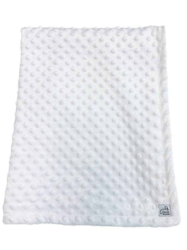 Stork and Loom - Wholesale Bedding Blanket - Kids & Baby - White Minky Dot Blanket0