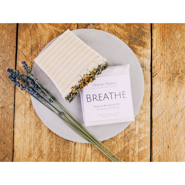 Breathe Luxury Organic Soap Bar With Lavender & Patchouli for wholesale by Human Nature Organics US