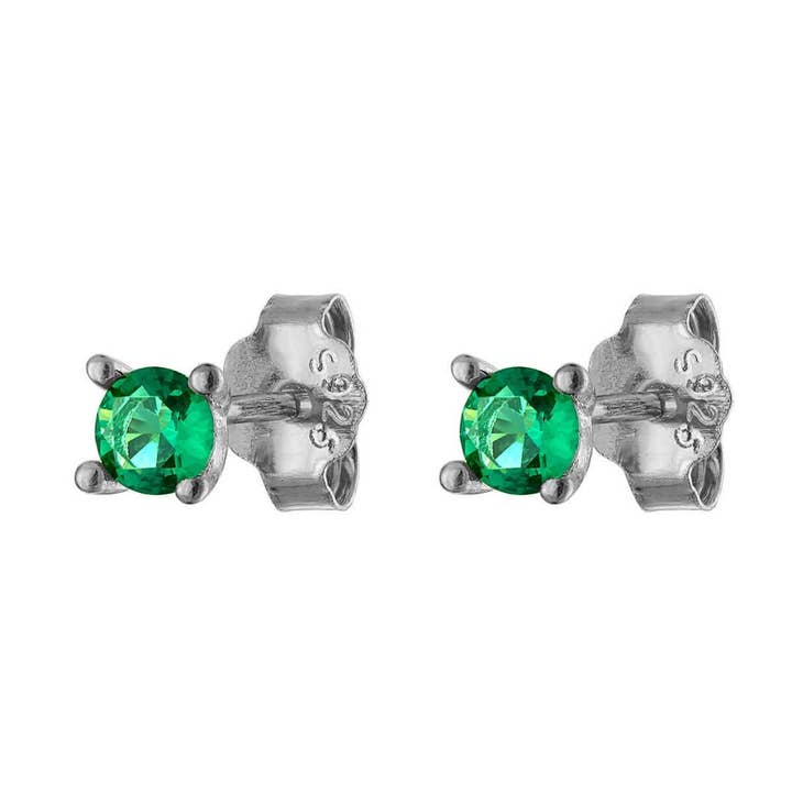 Single Round Green Stud Silver for wholesale by Jewelry Bar