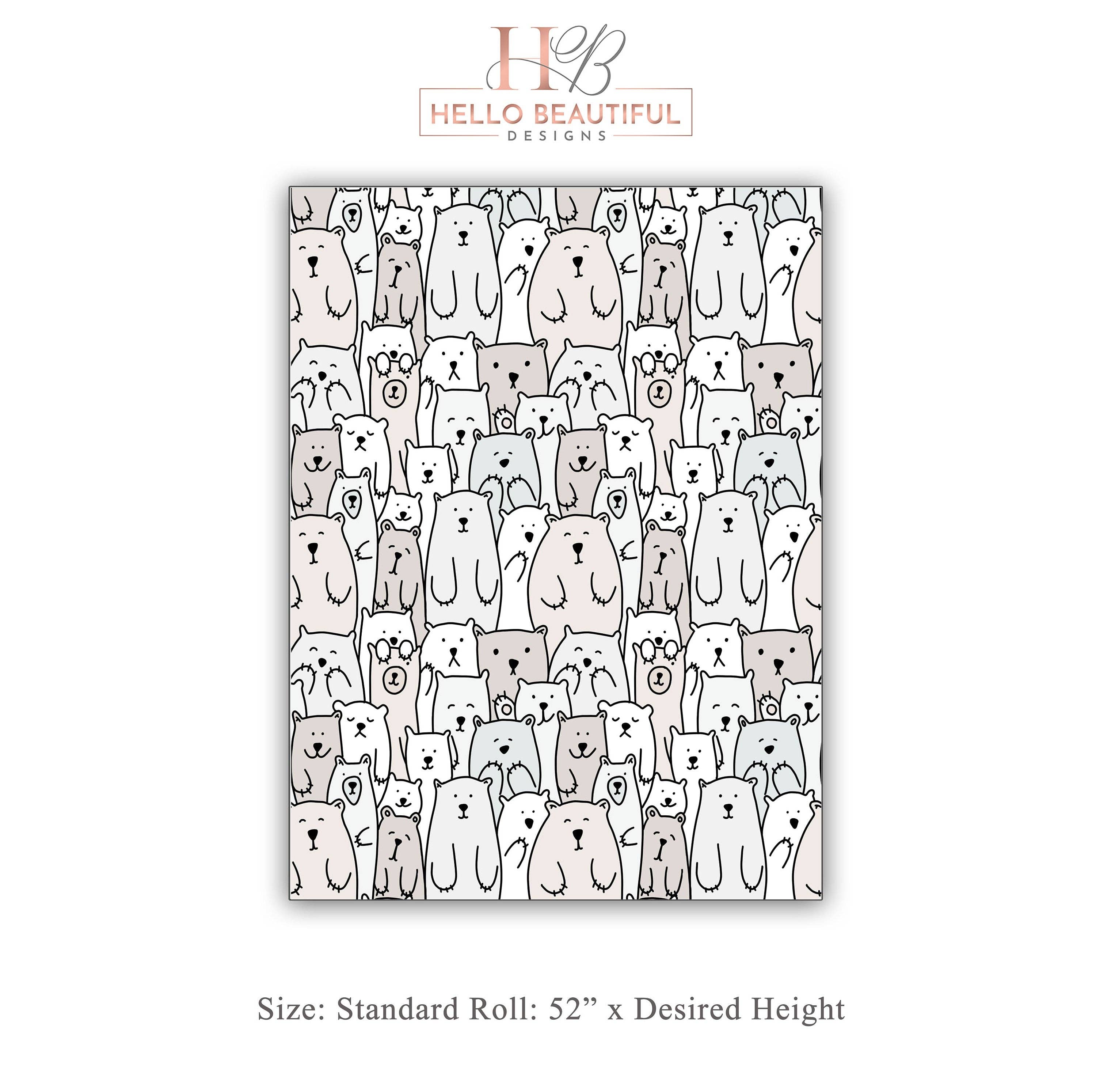 Hello Beautiful Designs – wholesale Wallpaper – Boho Bear Wallpaper Boho Kids Room Decor Neutral Nursery Boho Decor Boho Wallpaper Teddy Bear Boho Children Room Boho Minimal Bear Wallpaper4