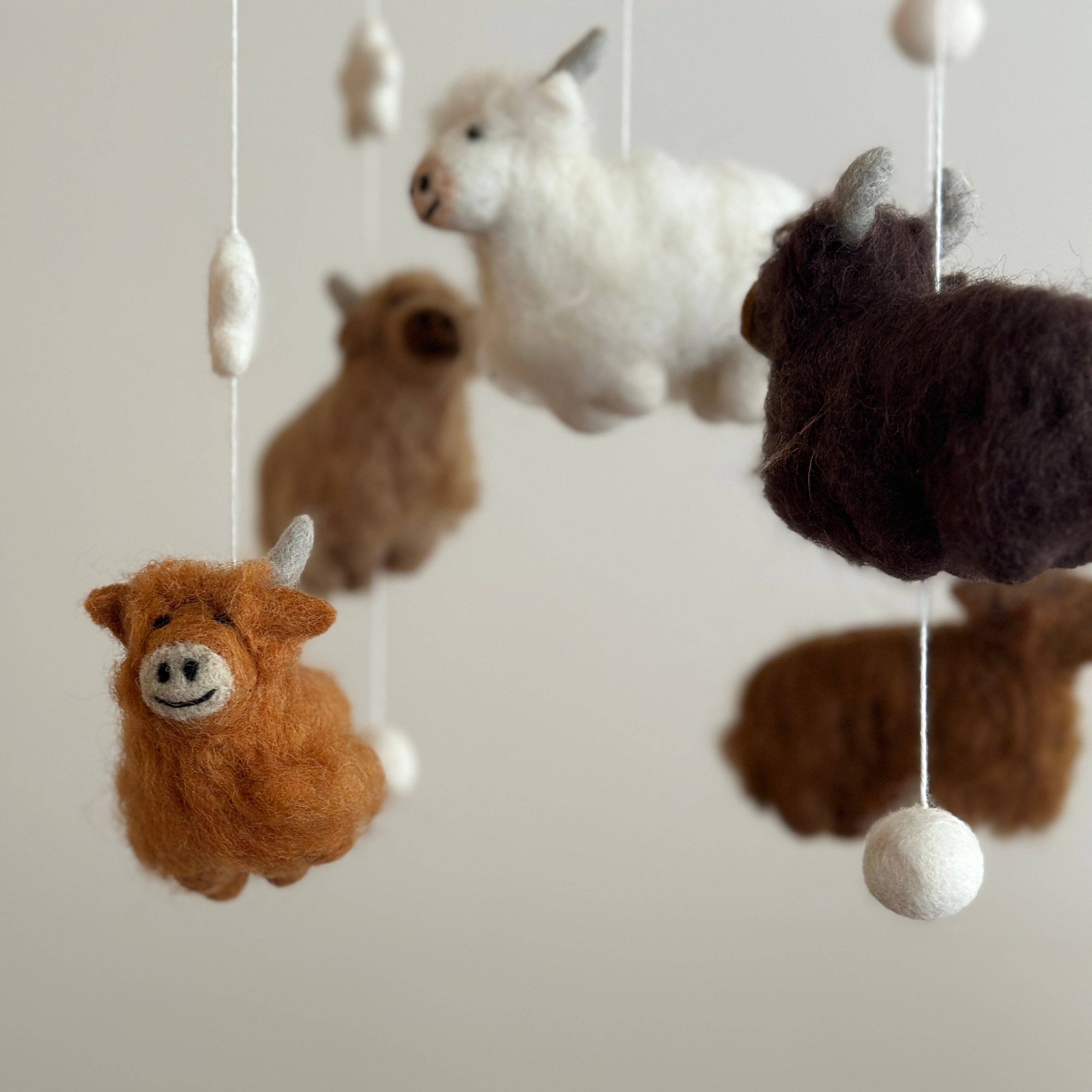 Ganapati - Wholesale Baby Mobile - Felt Baby Mobile - Highland Cow7