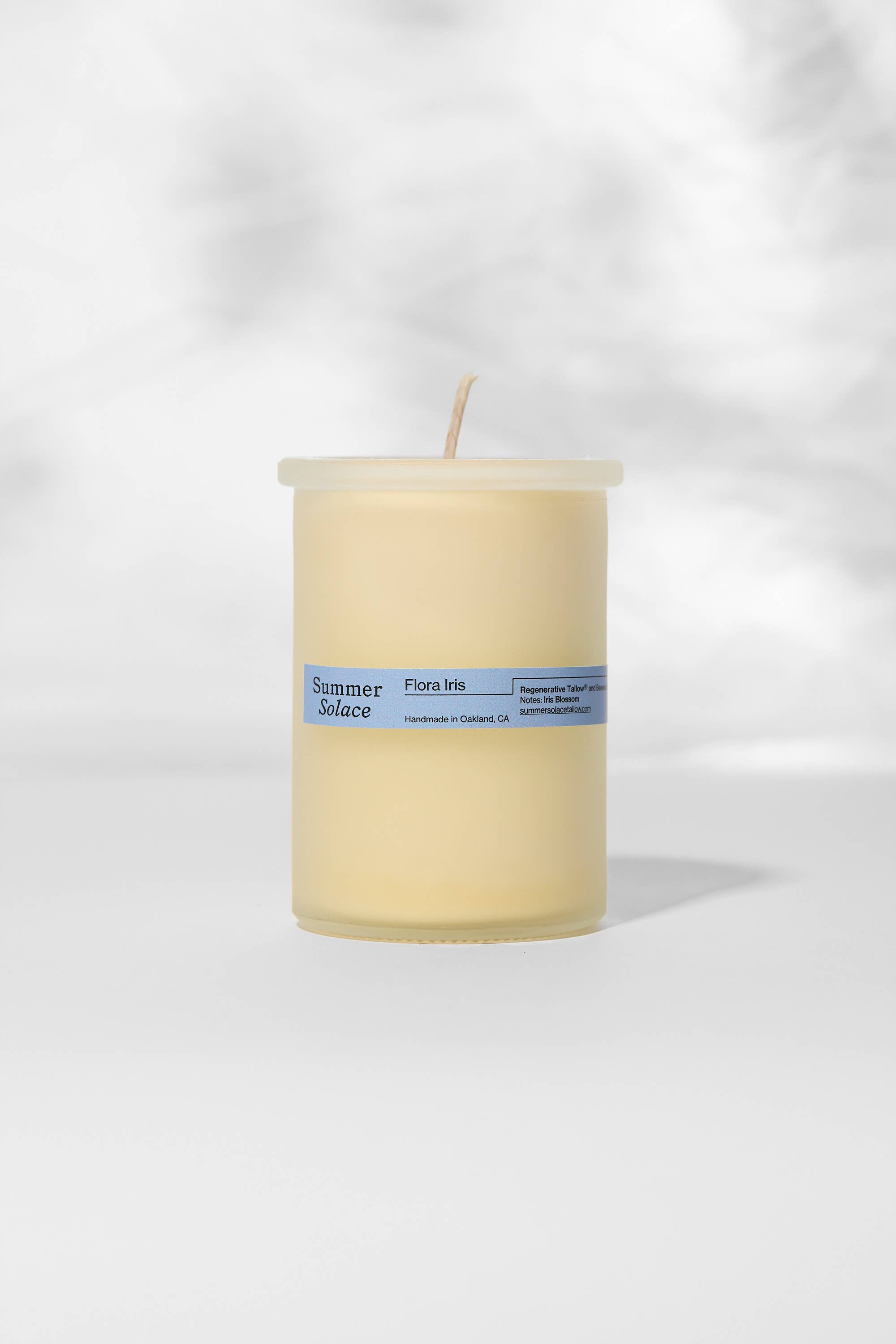 SUMMER SOLACE- Regenerative Tallow Beauty - Wholesale Jar/Filled Candle - Flora Iris – Orris & Palo Santo Candle, 6 oz1