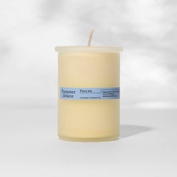SUMMER SOLACE- Regenerative Tallow Beauty - Wholesale Jar/Filled Candle - Flora Iris – Orris & Palo Santo Candle, 6 oz1