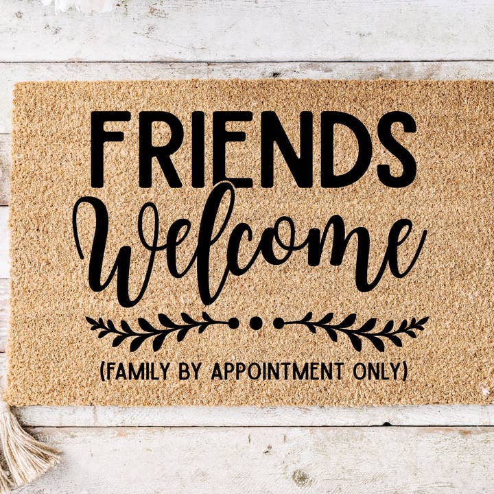 Friends Welcome Doormat for wholesale by Polly and Paisley