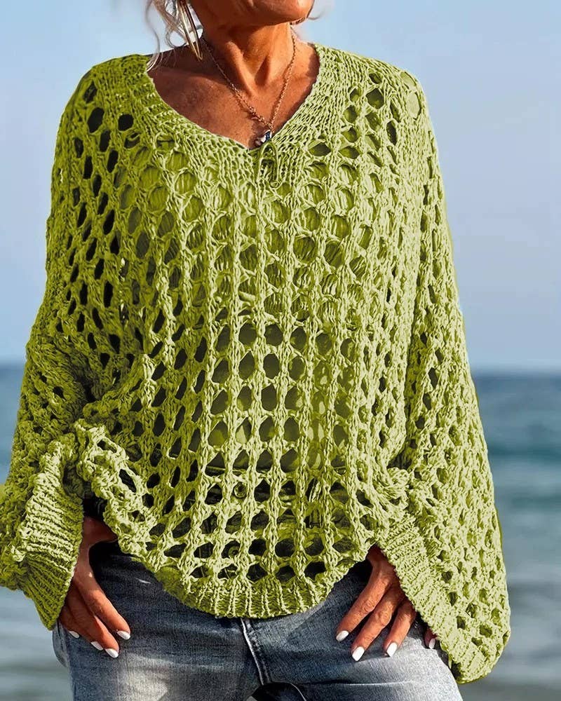 Rosa Clothing - Wholesale Swim Cover Up - Women's - Sexy Cut-Out Knitted Beach Cover-Up4