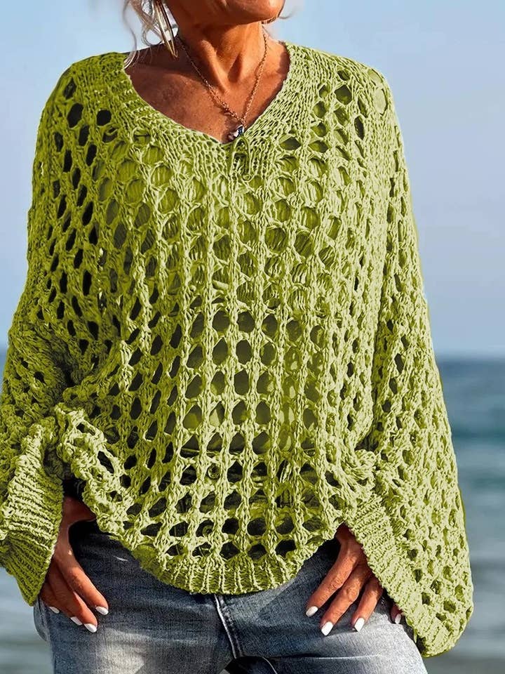 Rosa Clothing - Wholesale Swim Cover Up - Women's - Sexy Cut-Out Knitted Beach Cover-Up4