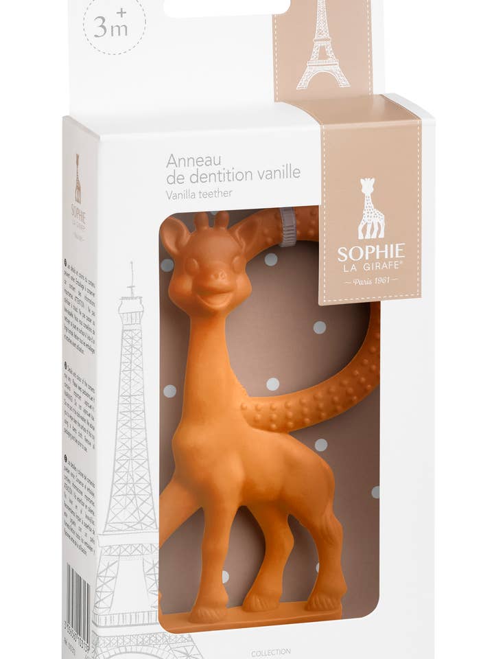 Vanilla Teething Ring for wholesale by Sophie la Girafe by Calisson Toys.