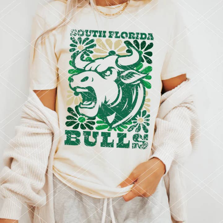 South Florida Bulls Groovy Floral Grafisk T-shirt Spildag for engroshandel hos BB Subs and Screens