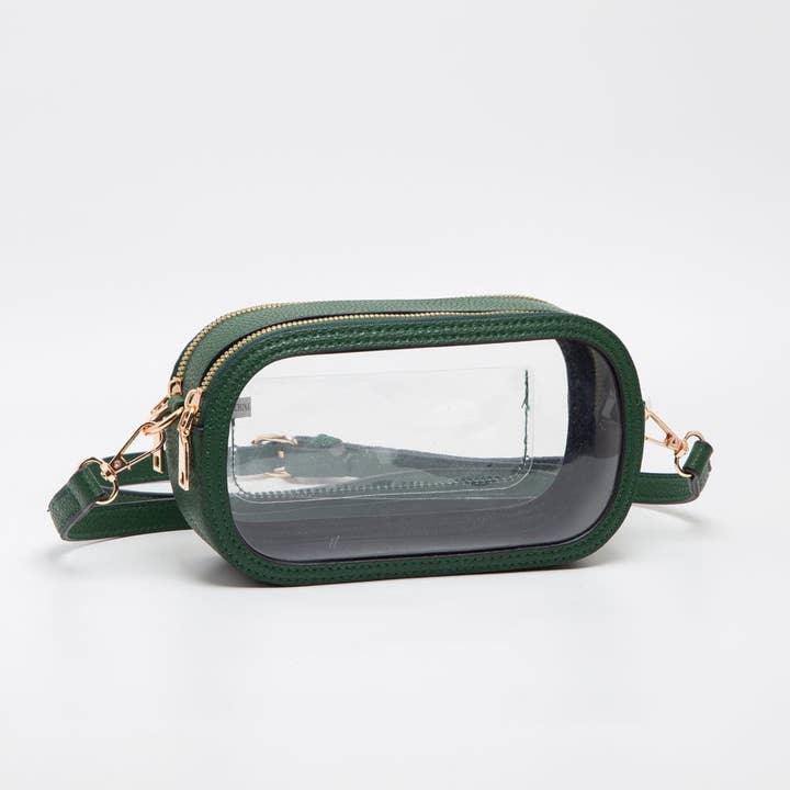 MiMi Wholesale - Wholesale Crossbody Bag - Women's - TG10552 Double Zipper Oval Clear Gameday/Stadium Bag13