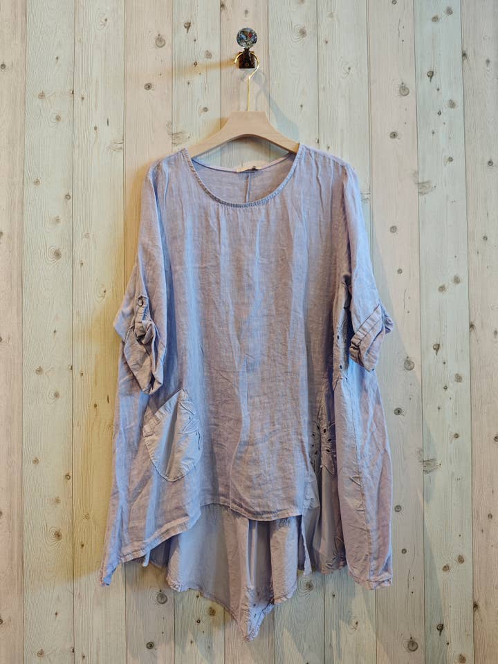 Linen & More - Wholesale Tunic - Women's - REF 11922 100% LINEN LONG BLOUSE