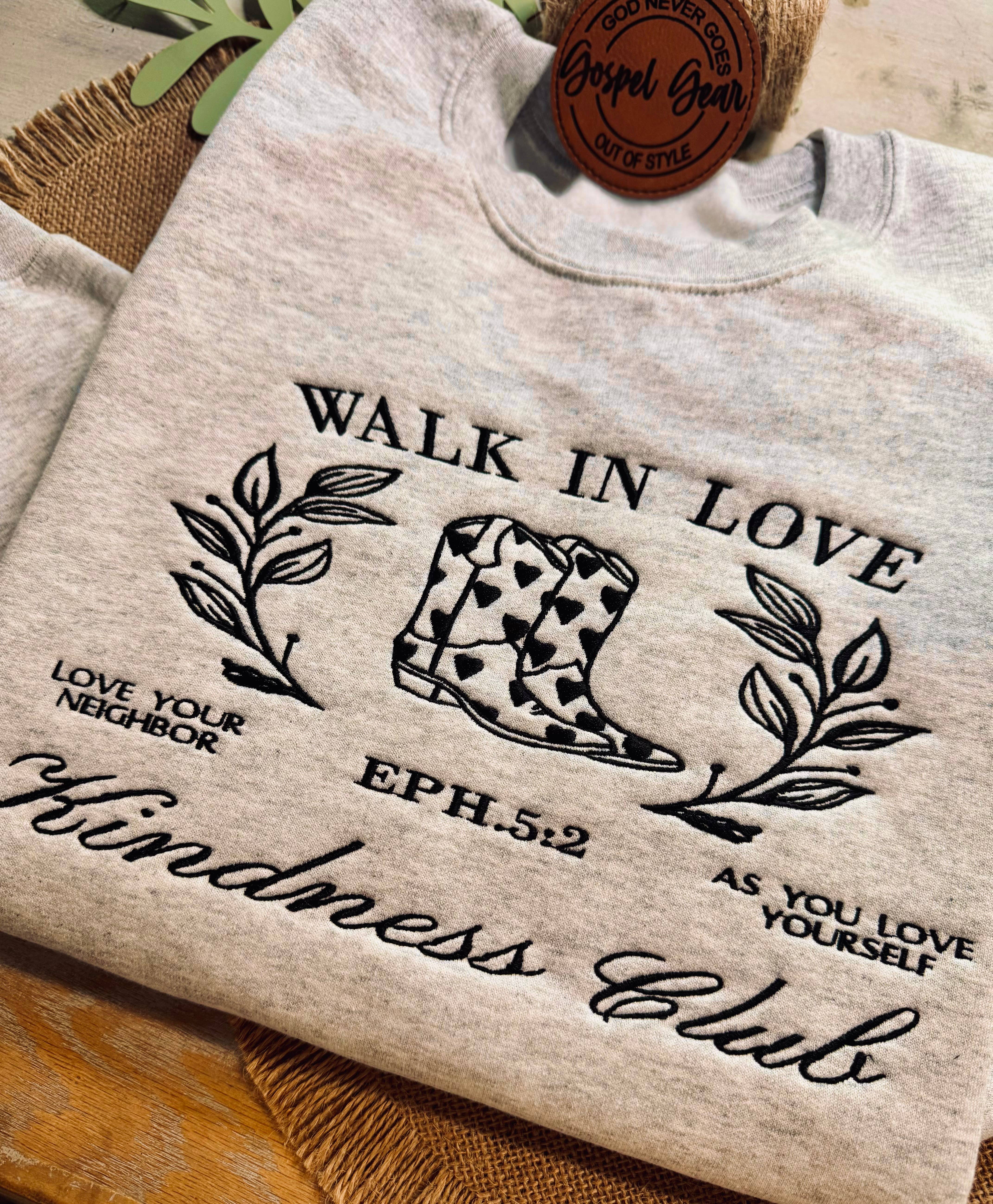 Gospel Gear Co - Wholesale T-Shirt - Women's - Walk In Love Kindness Club Embroidered Shirt1