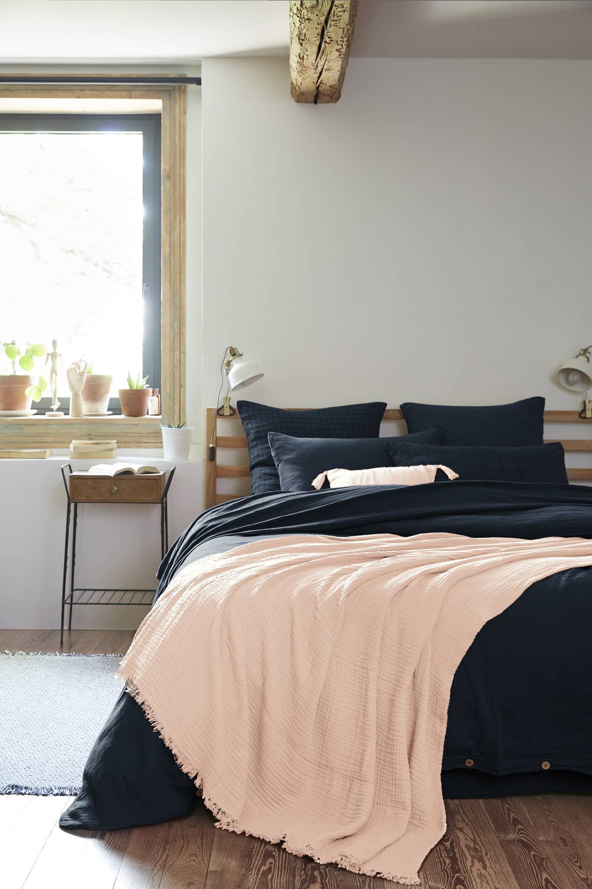 L'effet Papillon - Wholesale Decoratiedeken - GAÏA Guimauve deken met franjes 130 x 160 cm1