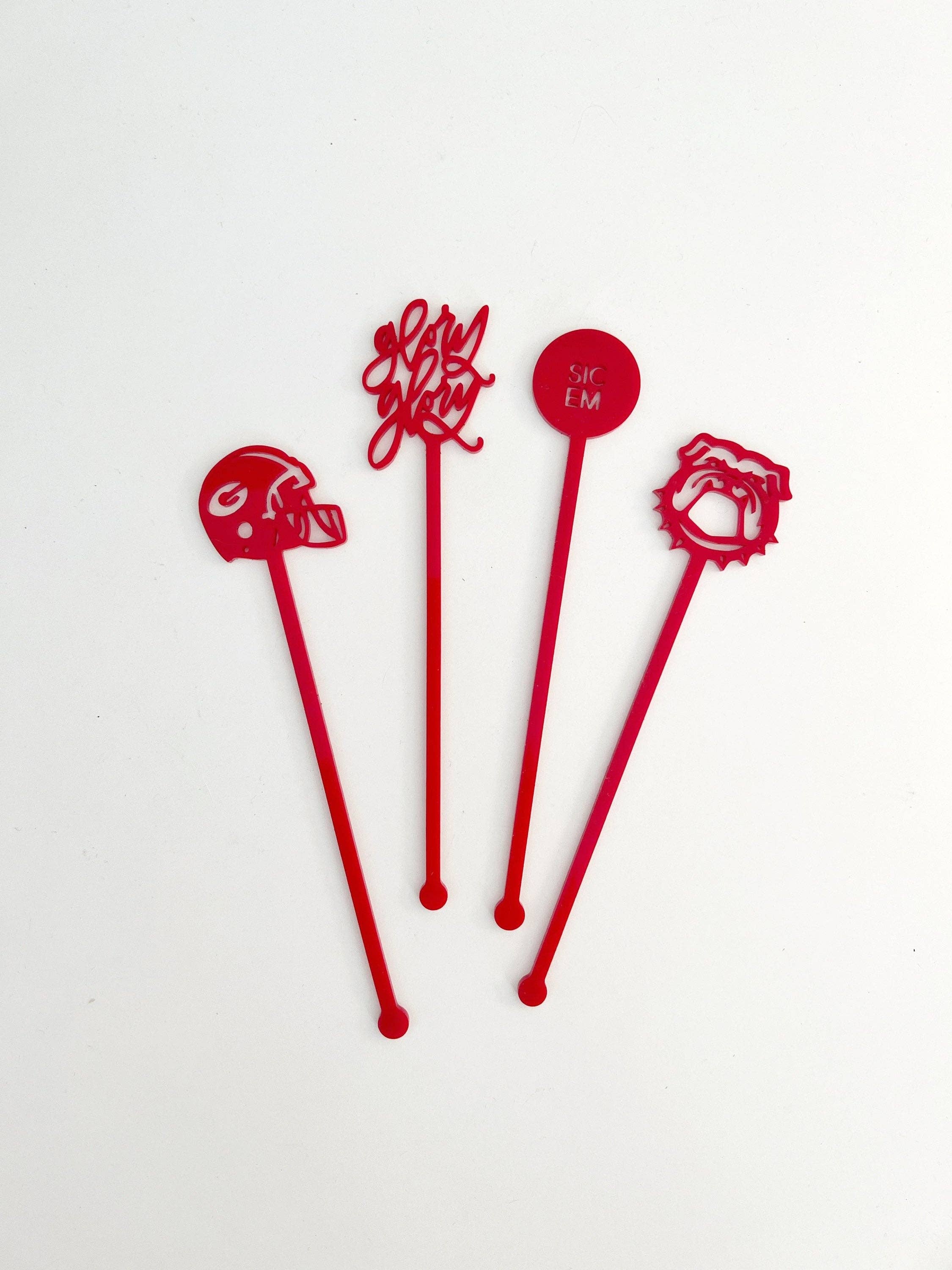 Lucky Lemon Paper Co. - Wholesale Drink Stirrer - Georgia Bulldogs Stir Stick Set