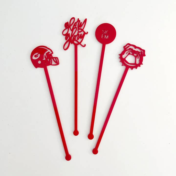 Lucky Lemon Paper Co. - Wholesale Drink Stirrer - Georgia Bulldogs Stir Stick Set0