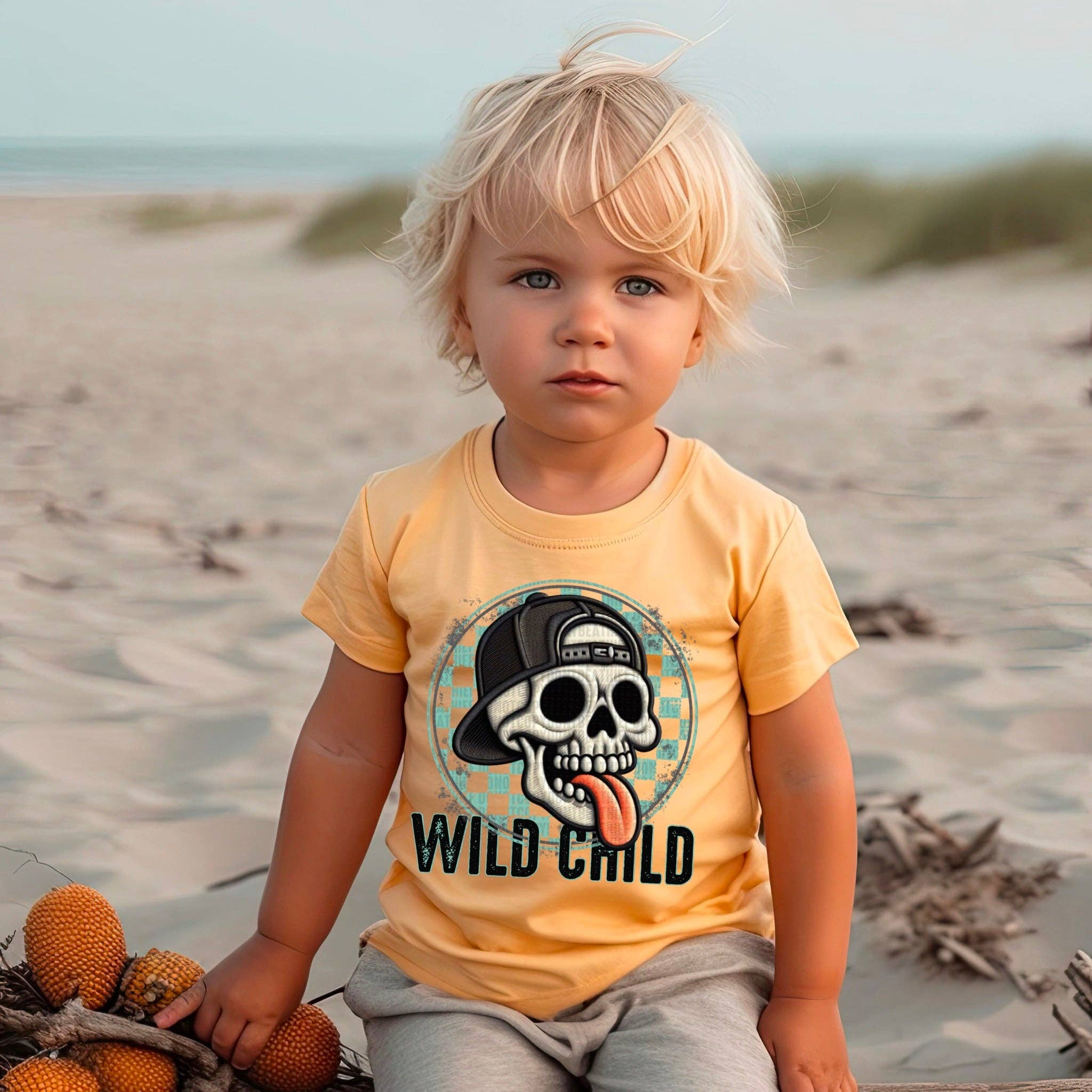 Cash & Drix Wholesale - Vente T-shirt sérigraphié – enfant - Wild Child - Skellie - T-shirt2