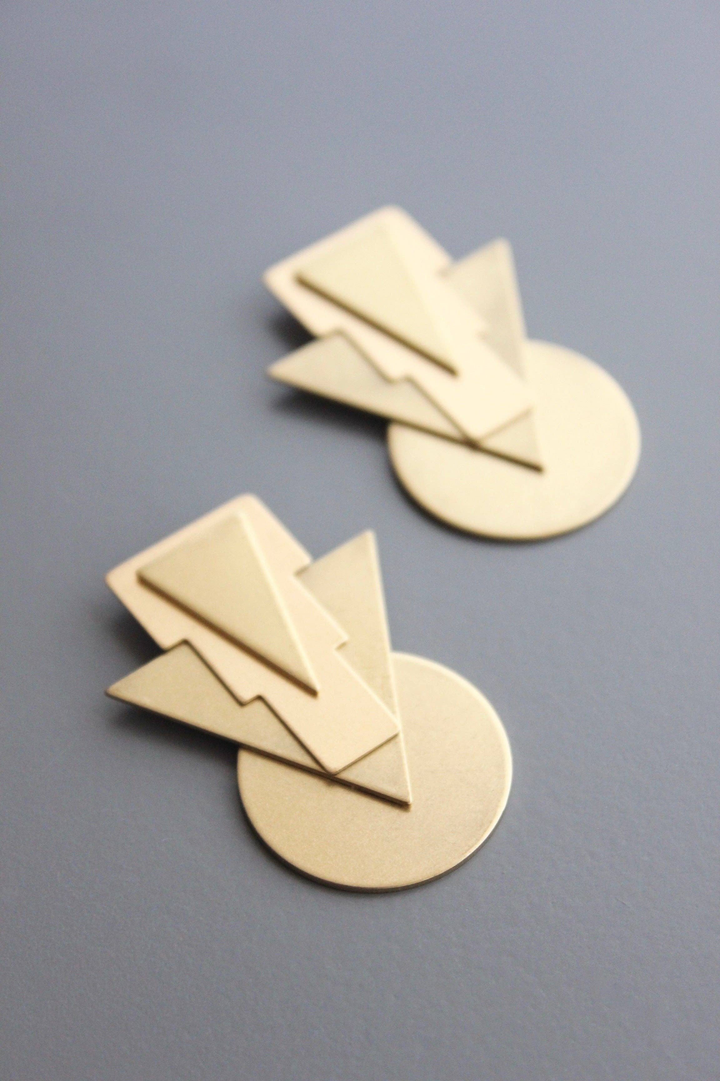 David Aubrey Jewelry - Wholesale Stud/Post Earrings - BRSE124 Geometric brass post earrings2
