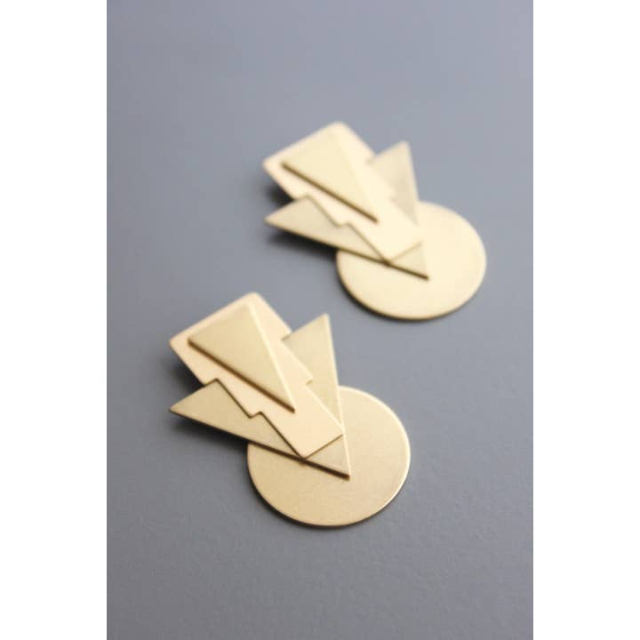 David Aubrey Jewelry - Wholesale Stud/Post Earrings - BRSE124 Geometric brass post earrings2
