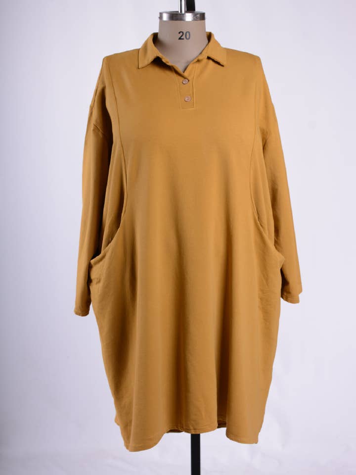 Katoenen Tuniekjurk met Kraag - 13152 voor wholesale door Jeld Wholesale