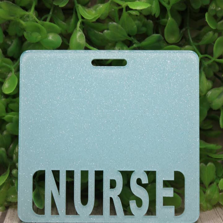 NURSE Baby Blue Glitter Badge Buddy for wholesale by Hylidae Boutique
