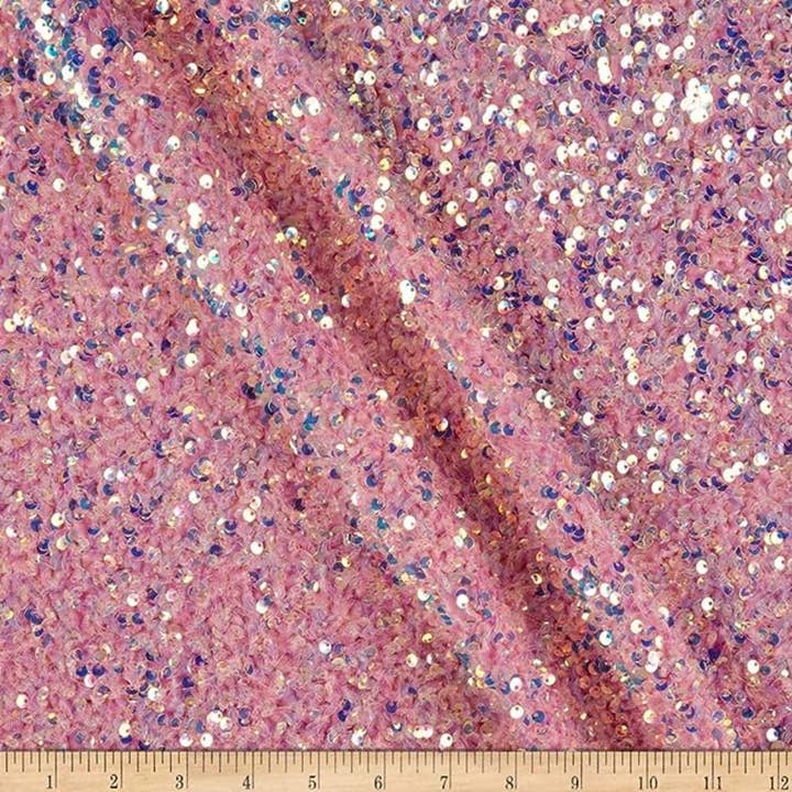 Fabrics Star – wholesale Fabric – Stretch Velvet Sequin Fabric by The Yard, Glitter Spandex Material