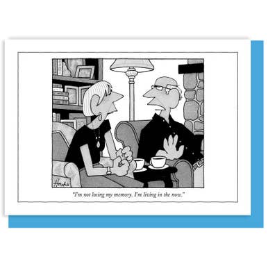 (V) VIVRE L'INSTANT PRÉSENT - CARTE NEW YORKER 5 x 7 pour la vente par Nelson Line