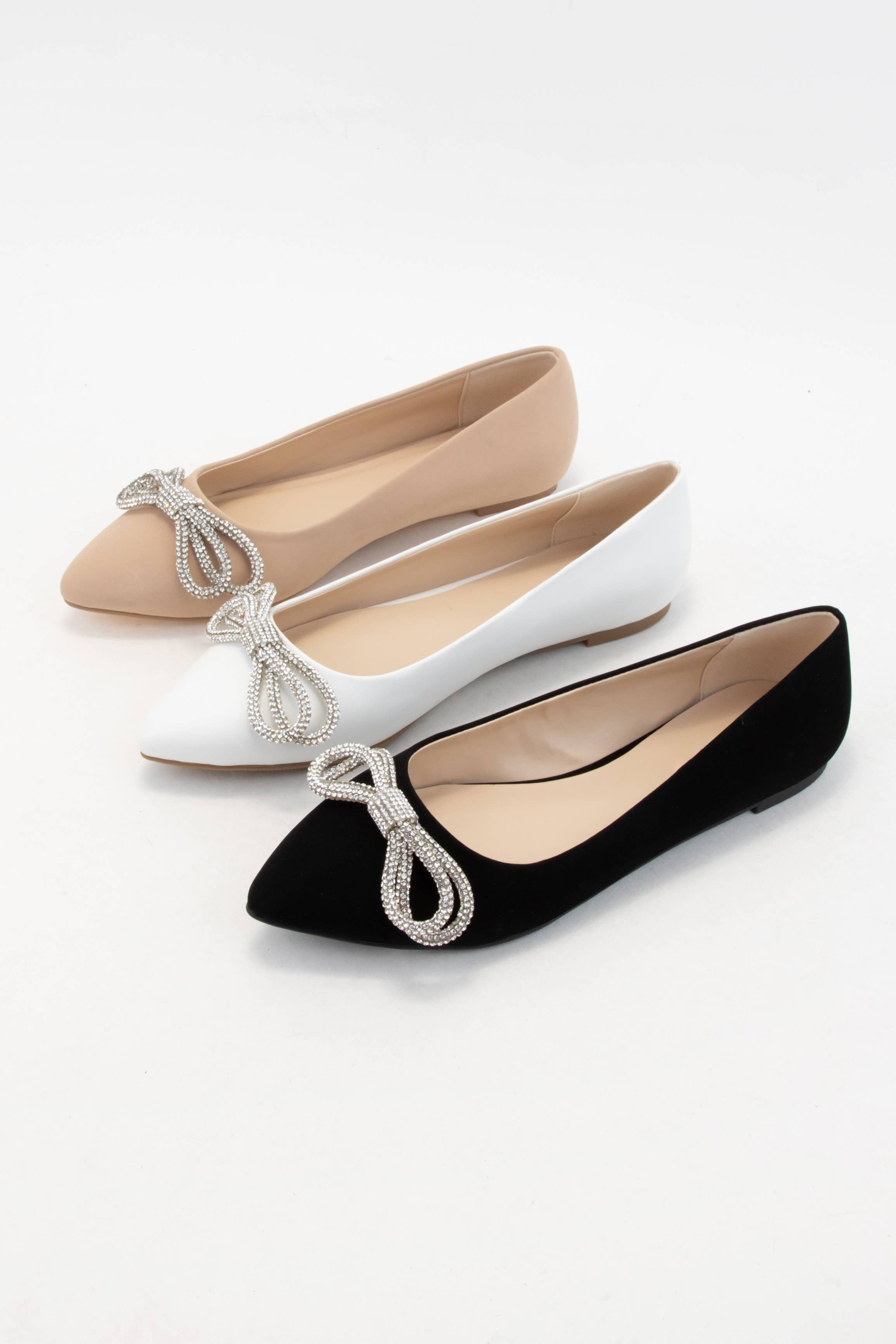 CCOCCI - Vente Ballerines – femme - CHAUSSURES PLATES À BOUT POINTU AVEC NŒUD ÉBLOUISSANT EN STRASS BONBON6